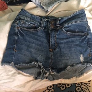 Dark denim wash shorts